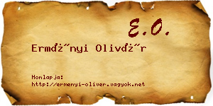 Erményi Olivér névjegykártya