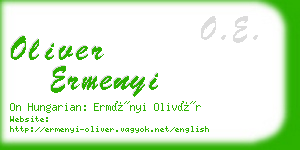 oliver ermenyi business card